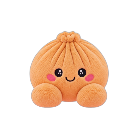 Tangerine Orange Dumpling Squishy being squeezed, soft slow-rise foam