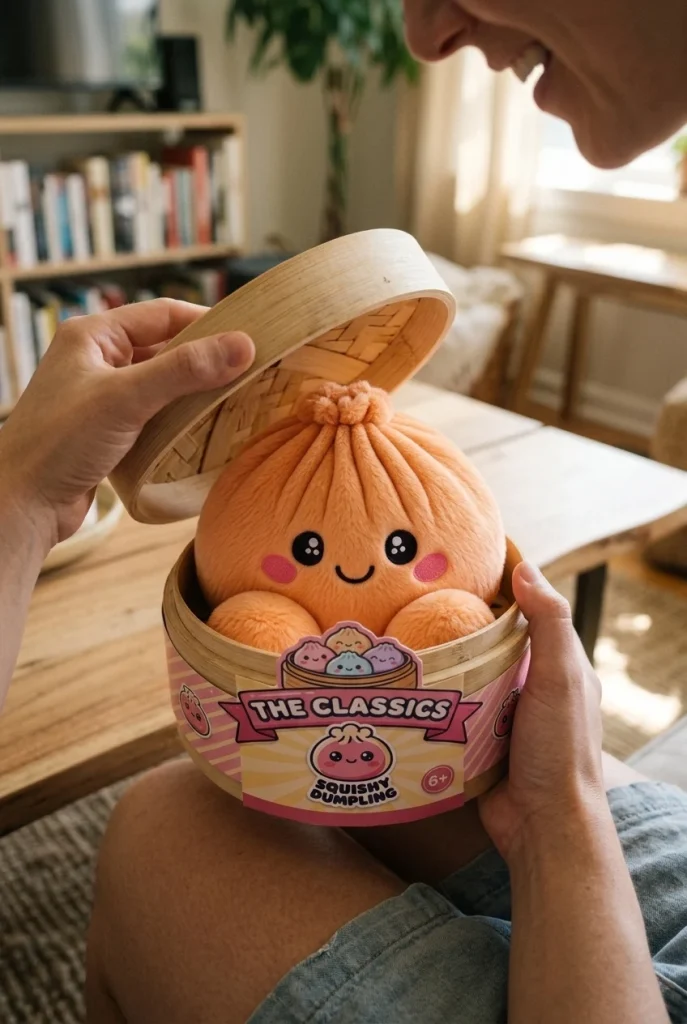 Tangerine Orange Dumpling Squishy unboxing moment
