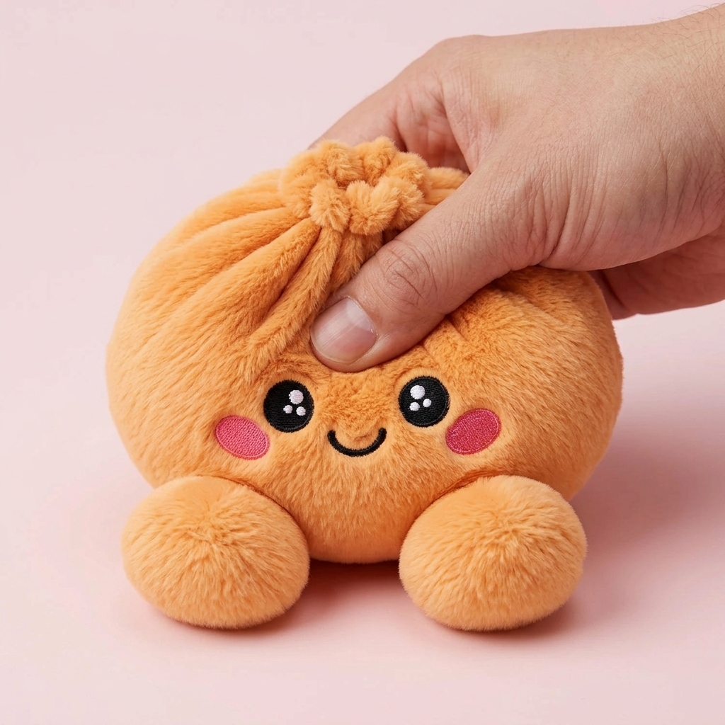 Tangerine Orange Dumpling Squishy — slow-rise effect, the foam springs back slowly