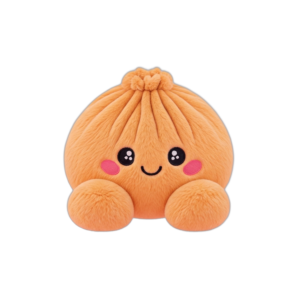 Tangerine Orange Dumpling Squishy being squeezed, soft slow-rise foam