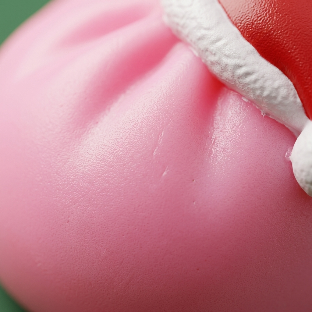 Sugar Pink Christmas Hat Dumpling Squishy — close-up of the texture