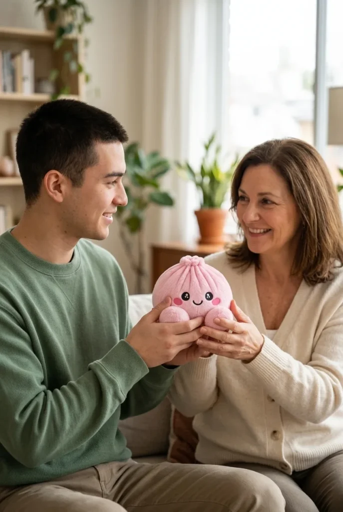 Peony Pink Dumpling Squishy Plush as a gift idea