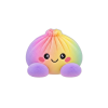 Pastel Rainbow Dumpling Squishy being squeezed, soft slow-rise foam