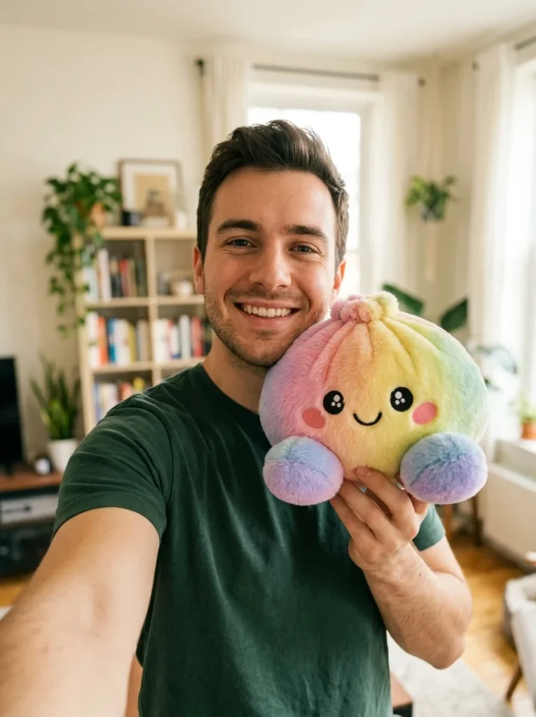 Pastel Rainbow Dumpling Squishy in everyday life