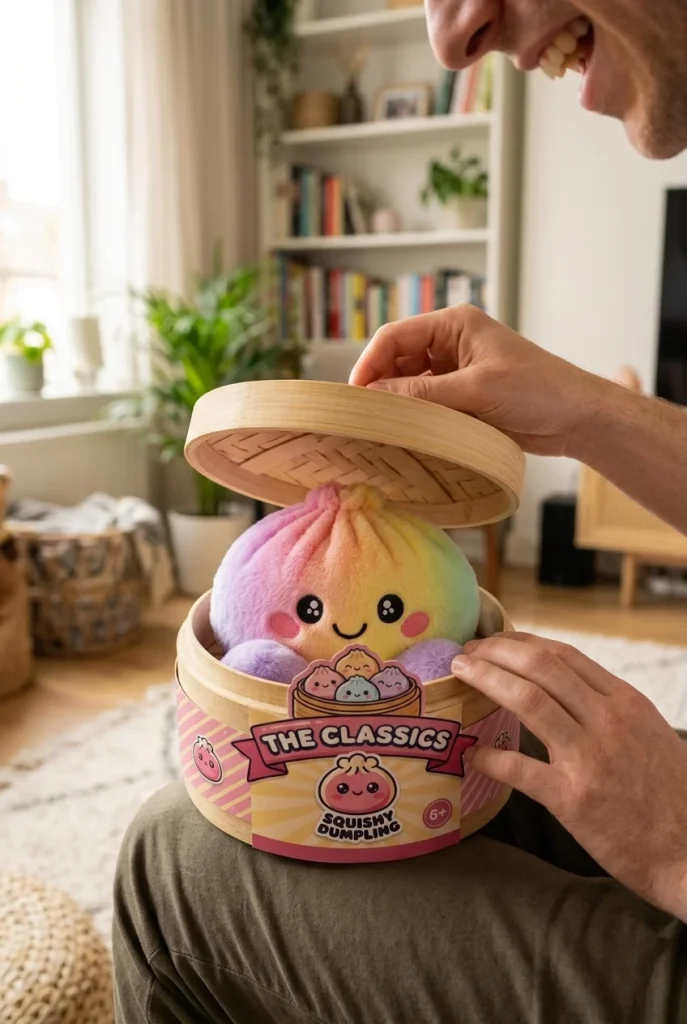 Pastel Rainbow Dumpling Squishy unboxing moment