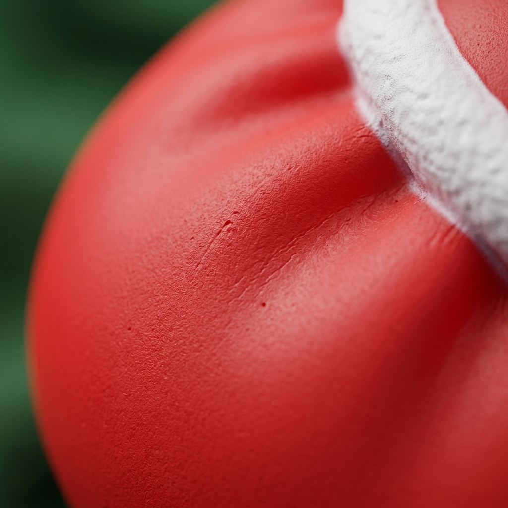 Red Christmas Hat Dumpling Squishy — close-up of the texture
