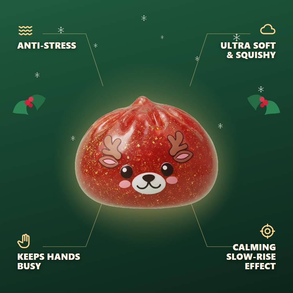 Red Reindeer Glitter Dumpling Squishy — its benefits