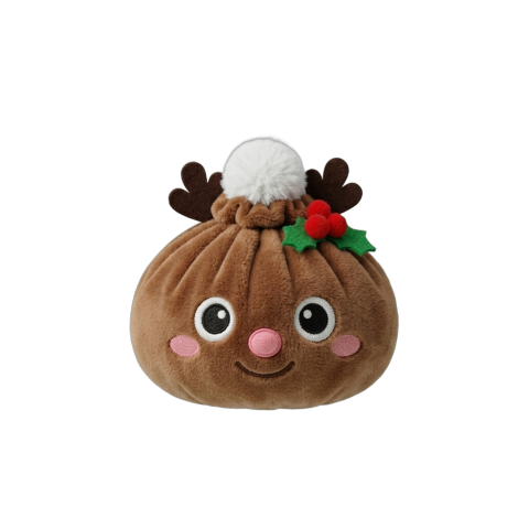 Reindeer Christmas Dumpling Squishy being squeezed, soft slow-rise foam