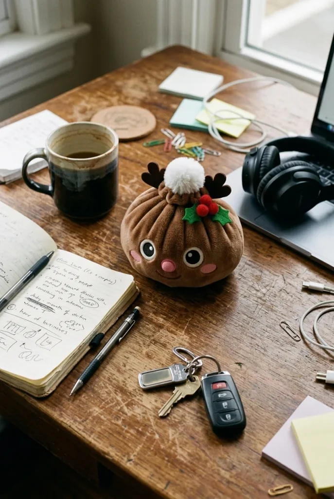 Reindeer Christmas Dumpling Squishy on the desk