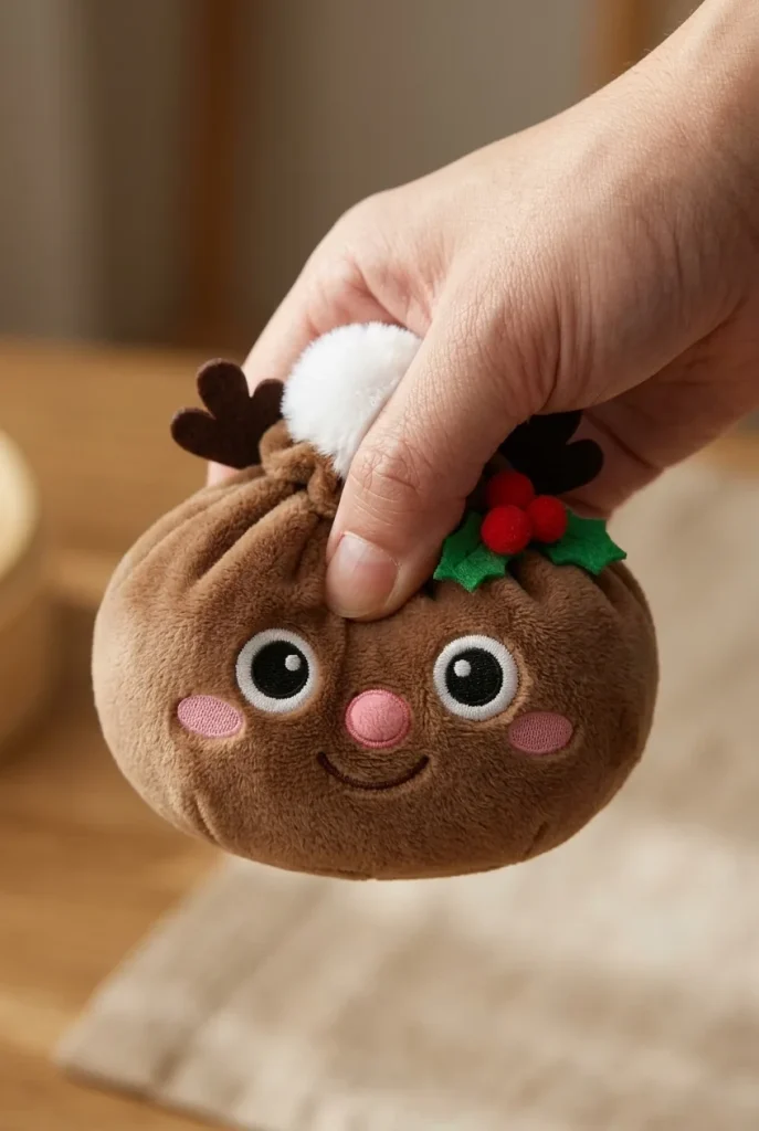 Reindeer Christmas Dumpling Squishy mid-squish