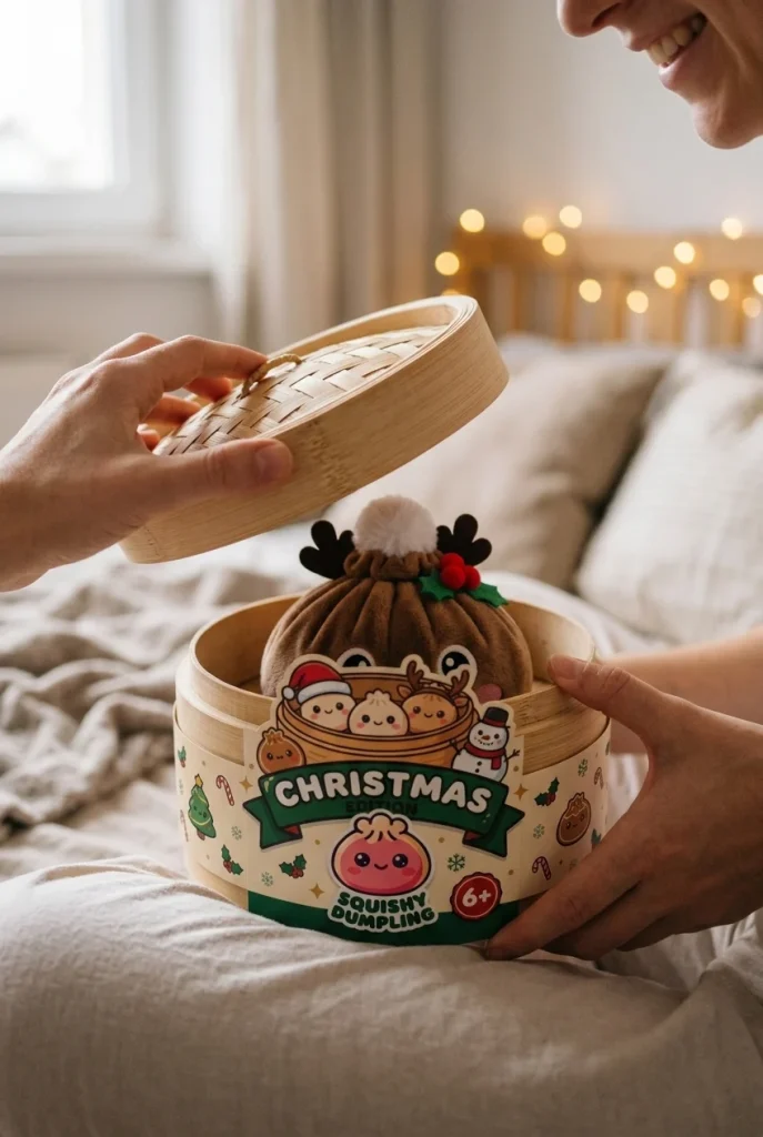 Reindeer Christmas Dumpling Squishy unboxing moment