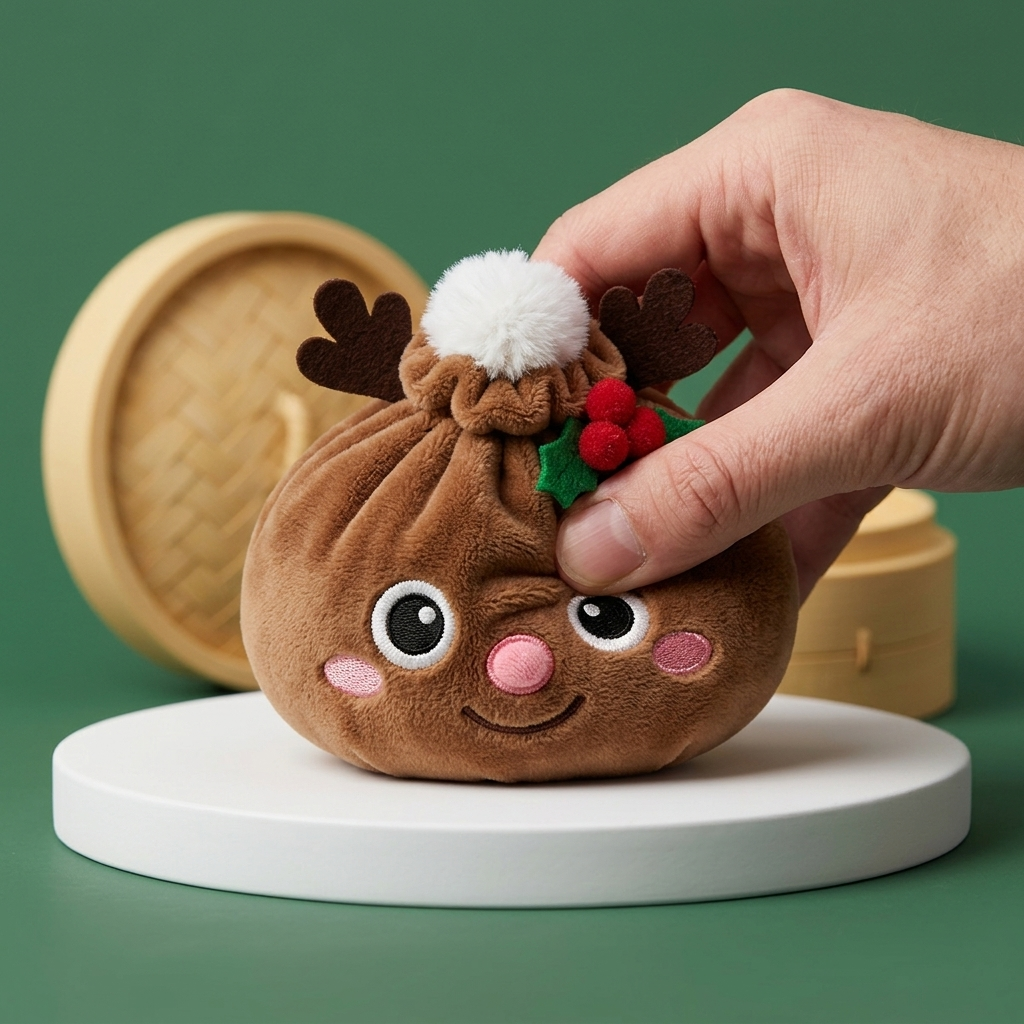 Reindeer Christmas Dumpling Squishy — slow-rise effect, the foam springs back slowly