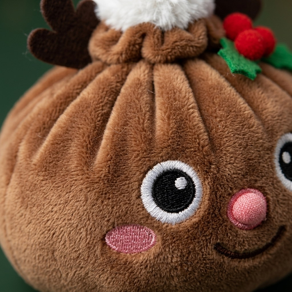 Reindeer Christmas Dumpling Squishy — close-up of the texture