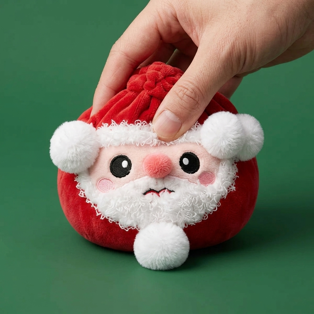 Santa Dumpling Squishy Plush — slow-rise effect, the foam springs back slowly