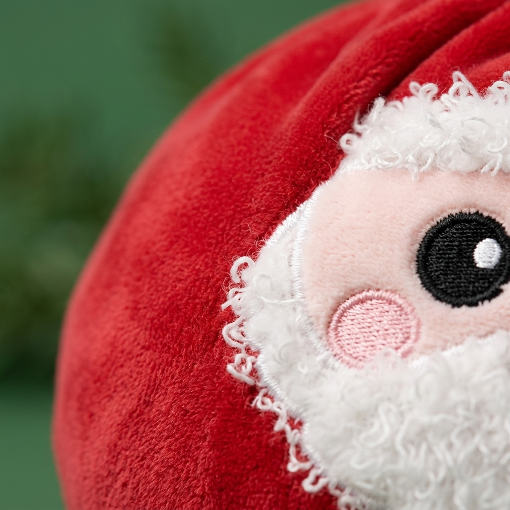 Santa Dumpling Squishy Plush — close-up of the texture