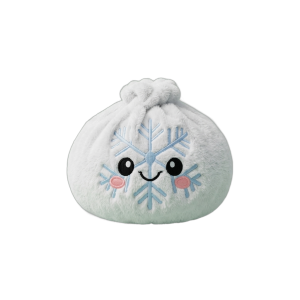 Winter Snowflake Dumpling Squishy Plush being squeezed, soft slow-rise foam