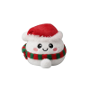 Snowman Dumpling Squishy Plush being squeezed, soft slow-rise foam