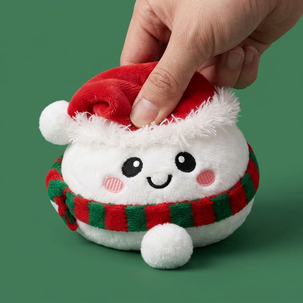 Snowman Dumpling Squishy Plush — slow-rise effect, the foam springs back slowly
