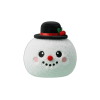 Top Hat Snowman Dumpling Squishy Plush being squeezed, soft slow-rise foam