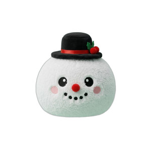 Top Hat Snowman Dumpling Squishy Plush being squeezed, soft slow-rise foam