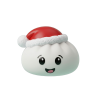 White Christmas Hat Dumpling Squishy being squeezed, soft slow-rise foam