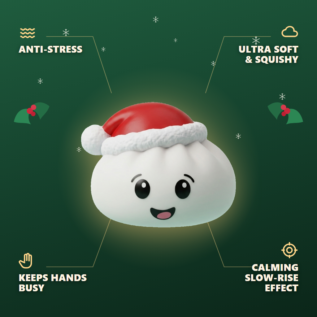 White Christmas Hat Dumpling Squishy — its benefits