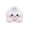 Marshmallow White Dumpling Squishy Plush being squeezed, soft slow-rise foam