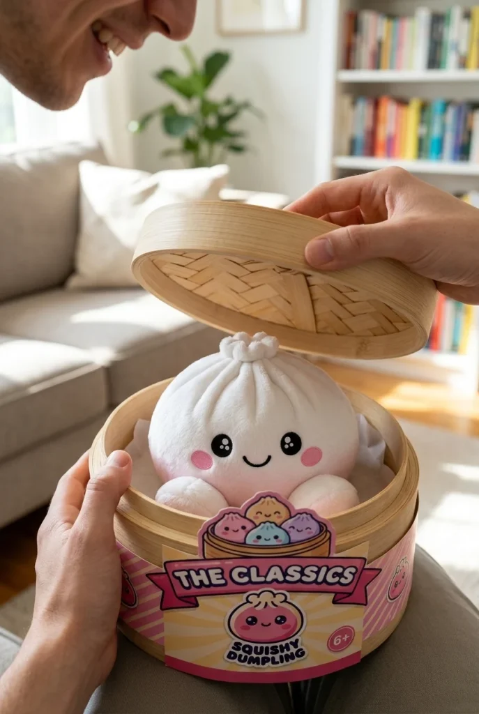 Marshmallow White Dumpling Squishy Plush unboxing moment
