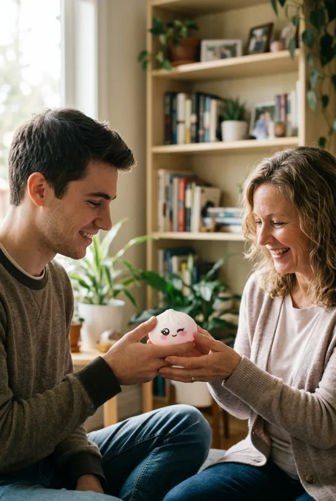 White Wink Dumpling Squishy as a gift idea