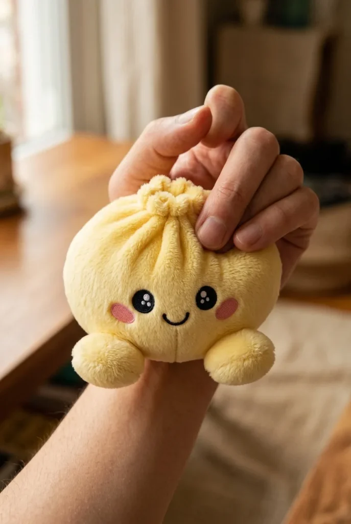 Lemon Yellow Dumpling Squishy mid-squish
