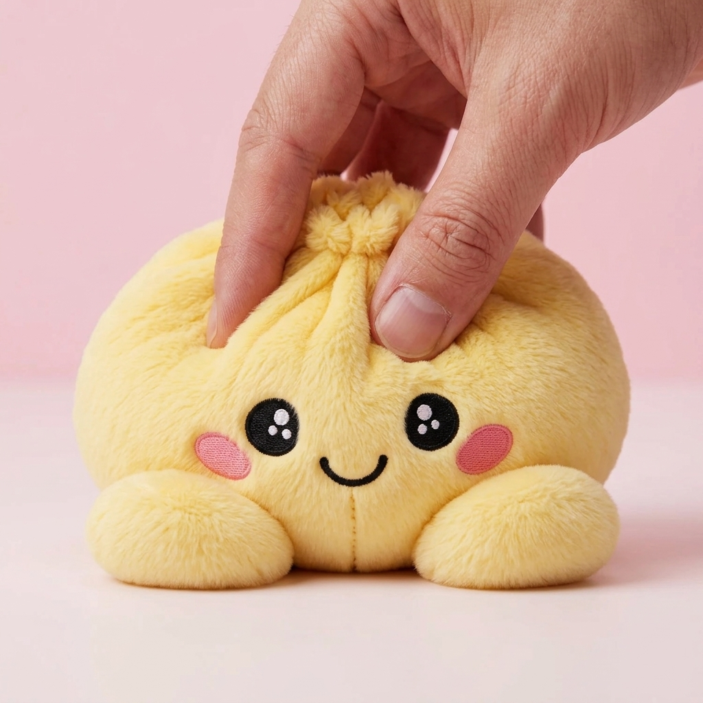Lemon Yellow Dumpling Squishy — slow-rise effect, the foam springs back slowly